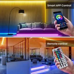 Fita LED com controle remoto, controle Bluetooth, fita LED RGB, fita flexível, decoração de festa doméstica, luz de fundo de TV, 5050 - Image 3