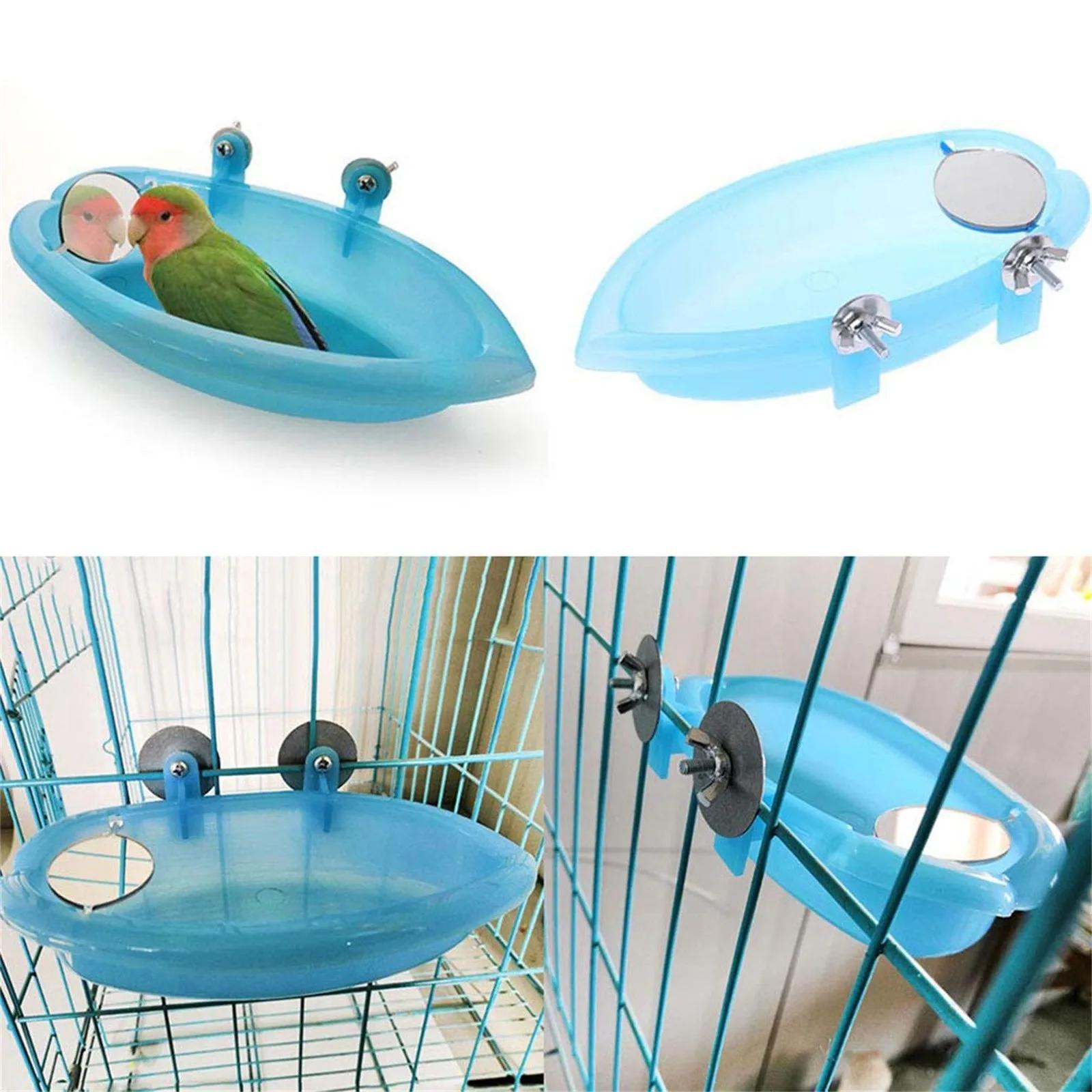 Pequeno Pássaro Banheira com Espelho, Papagaio Pet, Peônia, Vários Pássaro Suprimentos de Banho, Bird Birdbath Acessórios, 1 Pc - Image 1