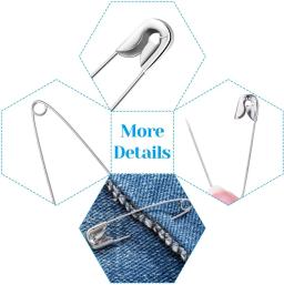50 peças alfinetes de segurança de aço inoxidável grandes e pequenos alfinetes em massa ferramenta de costura para decoração de roupas broche fixação artesanato fazendo - Image 5