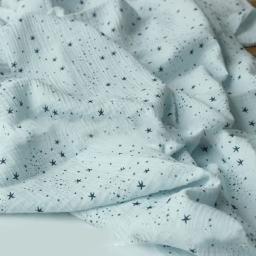 135*100cm tecido de algodão puro macio respirável gaze dupla crepe tissu estrela impressão tecido para bebê sleepwear têxtil natal - Image 6