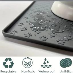 Dobrável Silicone Pet Feeding Mat, antiderrapante impermeável Pet Mat, Nonspill, fácil de limpar, gato e cão Placemat - Image 2