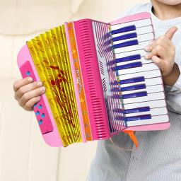 Mini acordeão com botão, instrumento musical para iniciantes, acordeão leve, material ABS e fivela, presente de Natal, 24 teclas, 12 graves - Image 6
