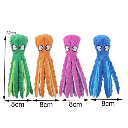 Animal de estimação brinquedo de pelúcia cão som polvo forma animal brinquedo interativo dentes do cão limpo mastigar suprimentos para pequeno medum grande cão - Image 2