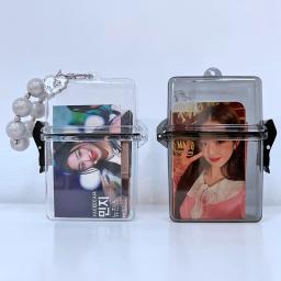 Caixa De Armazenamento De Cartão Transparente, Kpop Idol Photo Frame Holder, Photocard Colete Organizador, Suprimentos de mesa portátil - Image 1