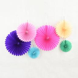 Pinwheels Pendurado Flor Papel Artesanato, Cut-Out Fãs De Tecido, Pinwheels, Festa De Casamento, Decoração De Aniversário Suprimentos, 10-30cm, 5Pcs - Image 6