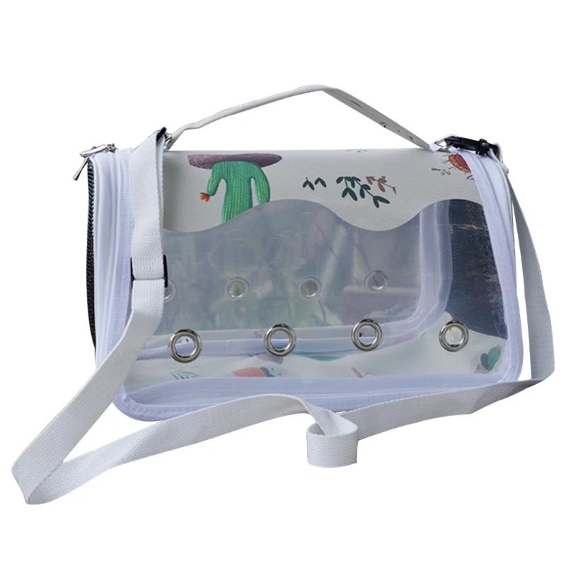 Bolsa transportadora para animais estimação, projetada transparente, com alimentação poleiro, dobrável, universal, - Image 1
