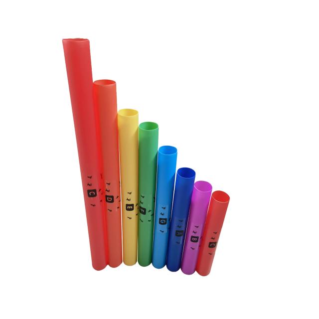 Tubo de Som Musical Colorido - Conjunto de 8 Peças para Percussão e Performance Coletiva