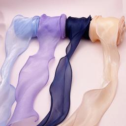 Fita de Organza para Presente Bolo Cozimento Embalagem, Fio Fishtail, DIY Headdress, Flor Bowknot, Artesanato Artesanal Suprimentos, 5m x 5,5 centímetros - Image 6