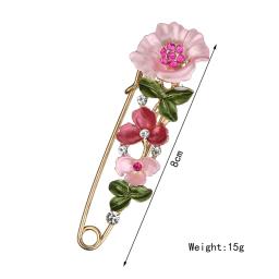 Alfinetes de agulha grandes flores coloridas para mulheres, strass elegante, roupas florais broches, festa de casamento jóias, moda luxo - Image 5