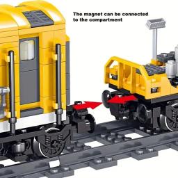 Cidade Trem Blocos De Construção, Conjuntos De Carga, Steam Railway, Faixas De Engenharia, Tijolos De Brinquedo, Perfeito Presentes De Natal - Image 3