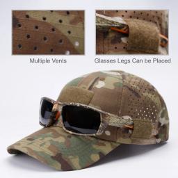 Boné de beisebol camuflado masculino com velcro, chapéu de sol respirável de verão para pesca, caminhadas, esportes ao ar livre, fácil para segurar óculos de sol, 1 peça - Image 1