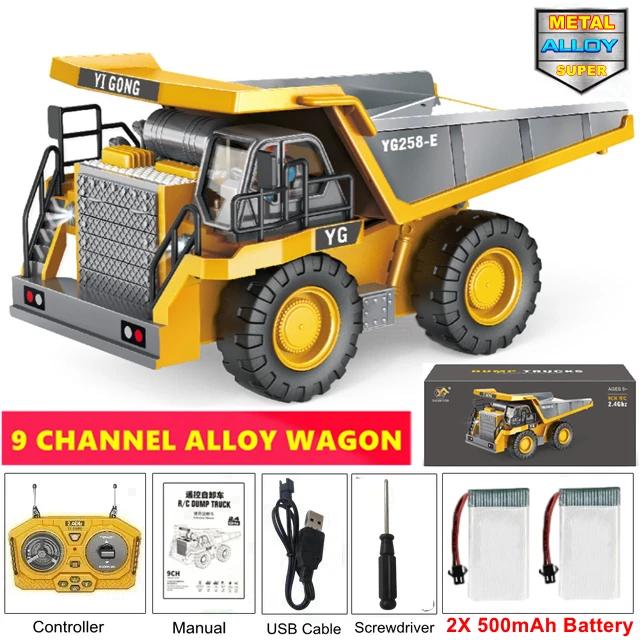4WD Escavadeira de Controle Remoto 4x4 Liga Caminhão Basculante Bulldozer Modelo Rádio RC Carro Veículo Construção Brinquedo Crianças Presentes