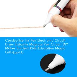 Circuito eletrônico Desenho Pen, tinta condutora, instantaneamente mágico Pen, DIY Maker, estudante, crianças, Educação presentes mágicos, ouro - Image 2