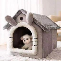 Soft Enclosed Pet Bed, Deep Sleep House, almofada removível, barraca para gatinhos, cachorro, cama, cachorro, gato, inverno, suprimentos - Image 3