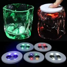 Luminous LED Flash Coaster Garrafa Adesivos, copo de vinho Mats Lâmpada, Ktv Bar, festa de casamento, Cocktail Drink Copos, vaso Decoração Luz, 5 pcs, 50pcs - Image 3
