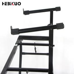HEBIKUO-Suporte de teclado ajustável duplo, suporte do sintetizador, 2 camada, QA60, melhor, para venda - Image 2