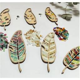 Kit Artesanato Mosaico para Crianças e Adultos, Decoração DIY, Vidro Pena, Artes Puzzle - Image 4