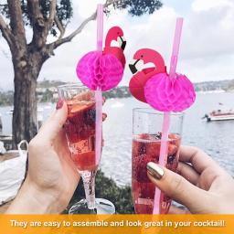 Palhas bebendo descartáveis com 3d flamingo e abacaxi design, decoração de festa de aniversário, piscina, praia, fontes do casamento, 150 ou 50pcs - Image 5