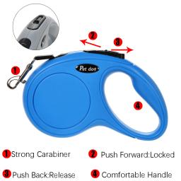 Retrátil durável pet trela para cães pequenos e médios e gatos, corda de colarinho de roleta, buldogue francês e chihuahua suprimentos, 5m, 3m - Image 3