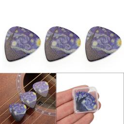 Conjunto de palhetas de guitarra, conjunto de 3 peças, 0,46mm, 0,71mm, 0,96mm, céu estrelado, acústico, elétrico, palheta, remo - Image 1