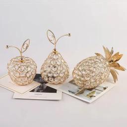 3D Artesanato De Cristal Pêra Ornamento De Maçã, Strass Brilhante, Decoração De Mesa Centerpiece, Fotografia Prop, Casa, Decoração Do Casamento, Presentes - Image 2