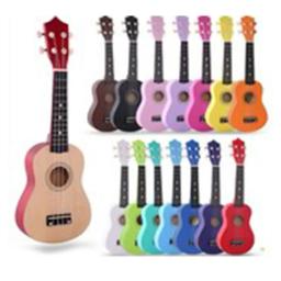 Guitarra Ukulele Soprano de madeira com saco, 4 cordas, multi cor, baixo, iniciante, instrumento musical, presente para crianças, 21 Polegada - Image 1