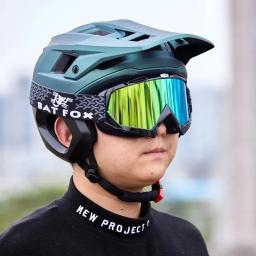 BATFOX-Capacete de Mountain Bike com Proteção Orelha Integrada, Meia Capacete MTB, Capacete de Ciclismo, Armadura BMX, Off-Road, Corrida, Novo, 3, 4 - Image 6