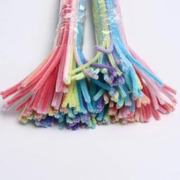 100 pçs tubo de haste de chenille crianças diy brinquedos criativos artesanato varas limpadores jardim de infância educacional material artesanal tiras de pelúcia - Image 4
