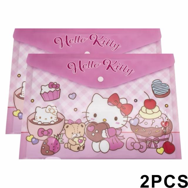 Sanrio Hello Kitty Kuromi Bolsa Documentos A4 Snap Estudante Armazenamento