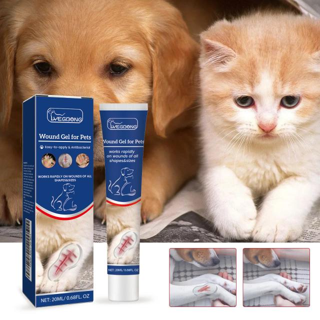 Gel Impermeável Yegbong-Gel para Cuidados com Feridas em Cães e Gatos - Reparação Eficaz com Musgo