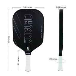 JUCIAO-Carbon Fiber Pickleball Paddles, Polipropileno Honeycomb Core, Fibra De Carbono, Fibra De Vidro, Face Híbrida, Raquete, 16mm - Image 6