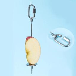 Papagaio aço inoxidável garfo de frutas milho maçã garfo brinquedo gaiola de pássaro suprimentos pássaro inserção de frutas alimentador para animais estimação papagaio acessórios - Image 4