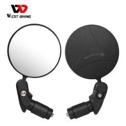West biking 360 girar bicicleta espelho retrovisor de segurança ciclismo espelho retrovisor acessórios da bicicleta para mtb guiador espelhos - Image 1