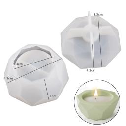 Molde De Silicone De Vaso De Concreto, Octagon Diamante Forma Artesanato, Jarra De Vela, Fabricação De Gesso, Resina Epóxi, Caixa De Armazenamento De Jóias, DIY - Image 3