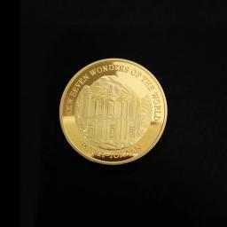 Coleção de Moedas das Sete Maravilhas do Mundo, Emblema Comemorativo Banhado a Ouro, Coleção Viagem - Image 2