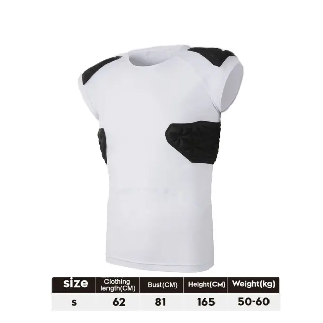 Camiseta Protetora Anticolisão Masculina para Treinamento de Futebol e Futebol Americano