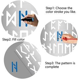 Aço inoxidável antigo alfabeto Elder Stencils, Runes Stencil, Fonte gótica, Modelo de letras, Alfabeto - Image 4