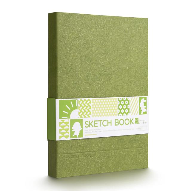 Arrtx Artist Sketchbook de capa dura, 60 folhas de papel de desenho sem ácido grosso de 180g, bloco de esboço de capa dura para tinta, lápis, grafite