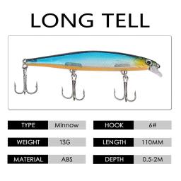 Minnow iscas de pesca 11cm 13g de fundição longa artificial biônico falso isca ao ar livre equipamento de pesca acessórios - Image 4