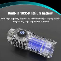 Lanterna LED de Longo Alcance, Luz Forte, Recarregável, Super Bright, Iluminação Portátil, 3 Olho Pequeno, Canhão de Aço, Casa, Mini - Image 4