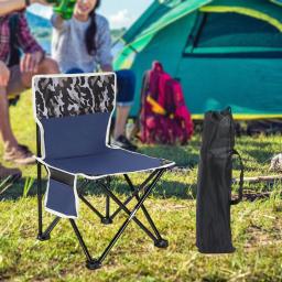 Cadeira dobrável com encosto para pessoas pesadas, cadeira de pesca para fora, equipamento de acampamento, parque, jardim, pátio, esportes, praia - Image 4