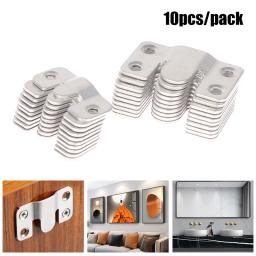 10 pcs/pacote de aço inoxidável gancho fivelas cabide pendurado conectando foto quadro imagem espelho parede pendurar ferragem - Image 1