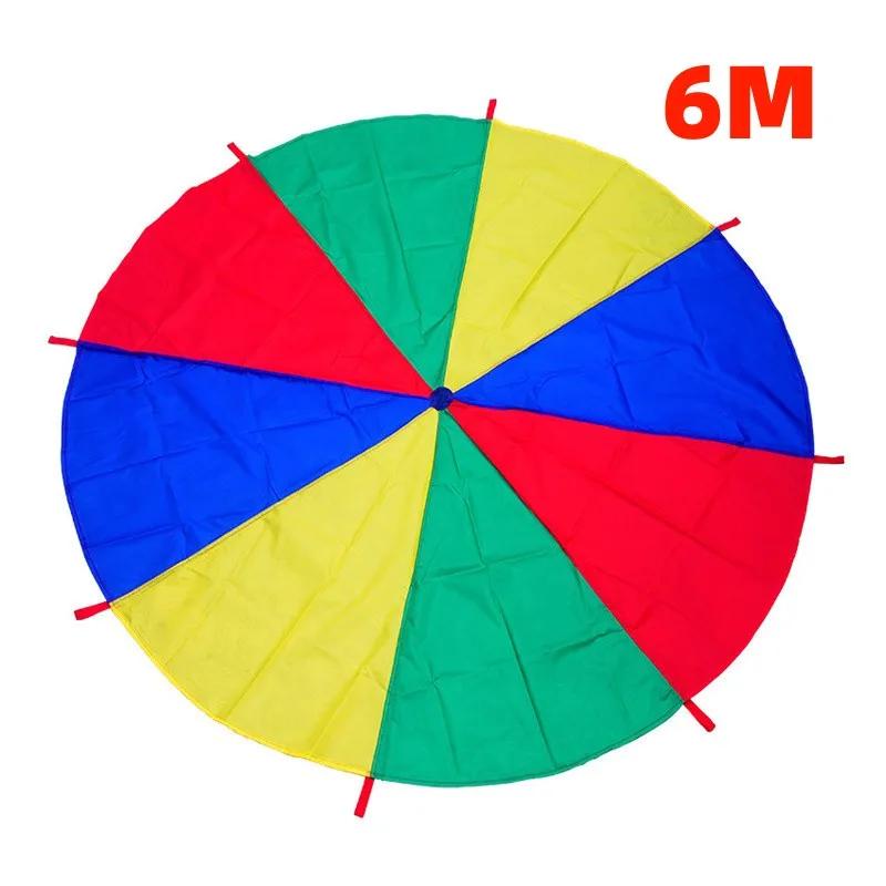 Pára-quedas Arco-Íris 2m/6m Diâmetro - Brinquedo de Trabalho em Equipe para Crianças