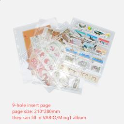 Inserir folhas de página 10 unidades/pacote álbum fichário página cartão transparente tamanho único selo página nota dinheiro coleção folhas - Image 1