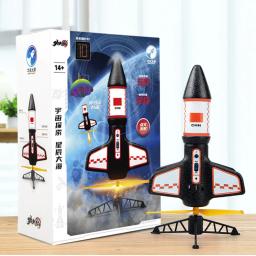 Lançador de foguetes elétricos para crianças, exploração espacial, foguete com paraquedas, kit de foguete modelo ao ar livre para crianças, novo - Image 4