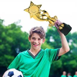 Plástico Prêmio Troféu para Competição Sports Game, Golden Plating Vencedor, Prêmio Toy School, recompensando a oferta - Image 5