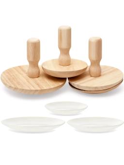 Cerâmica Moldes de cerâmica com alça, Moldes cerâmicos para argila, Madeira Gesso Moldes, Prensa Placa, Tigelas Prato, 9.5 ", 10.5" - Image 6