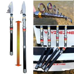 Telescópico Mar Pesca Rod Combo, Portátil Viagem Pólo De Carbono, Baitcasting Reel, Linha PE Kits, 2000 a 5000 Series, 1,8 a 3,6 m - Image 3