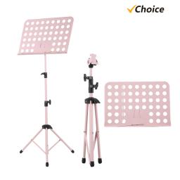 Destacável portátil Metal Music Stand, instrumentos musicais para piano, violino, folha de guitarra, acessório musical, preto e rosa - Image 1