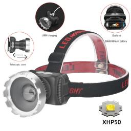Powerful LED Headlamp with 3 Modes Built-in Battery USB Rechargeable Head Torch Lamp Camping Emergency Lantern - Image 2